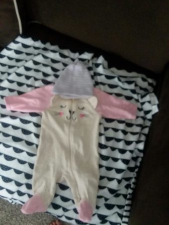 After her baby was placed in state custody, Jessica Coulombe kept her daughter Avery’s pajamas, hat and blanket. She sleeps with the items each night. “They still have her scent on them,” she says. Photo provided by Jessica Coulombe.