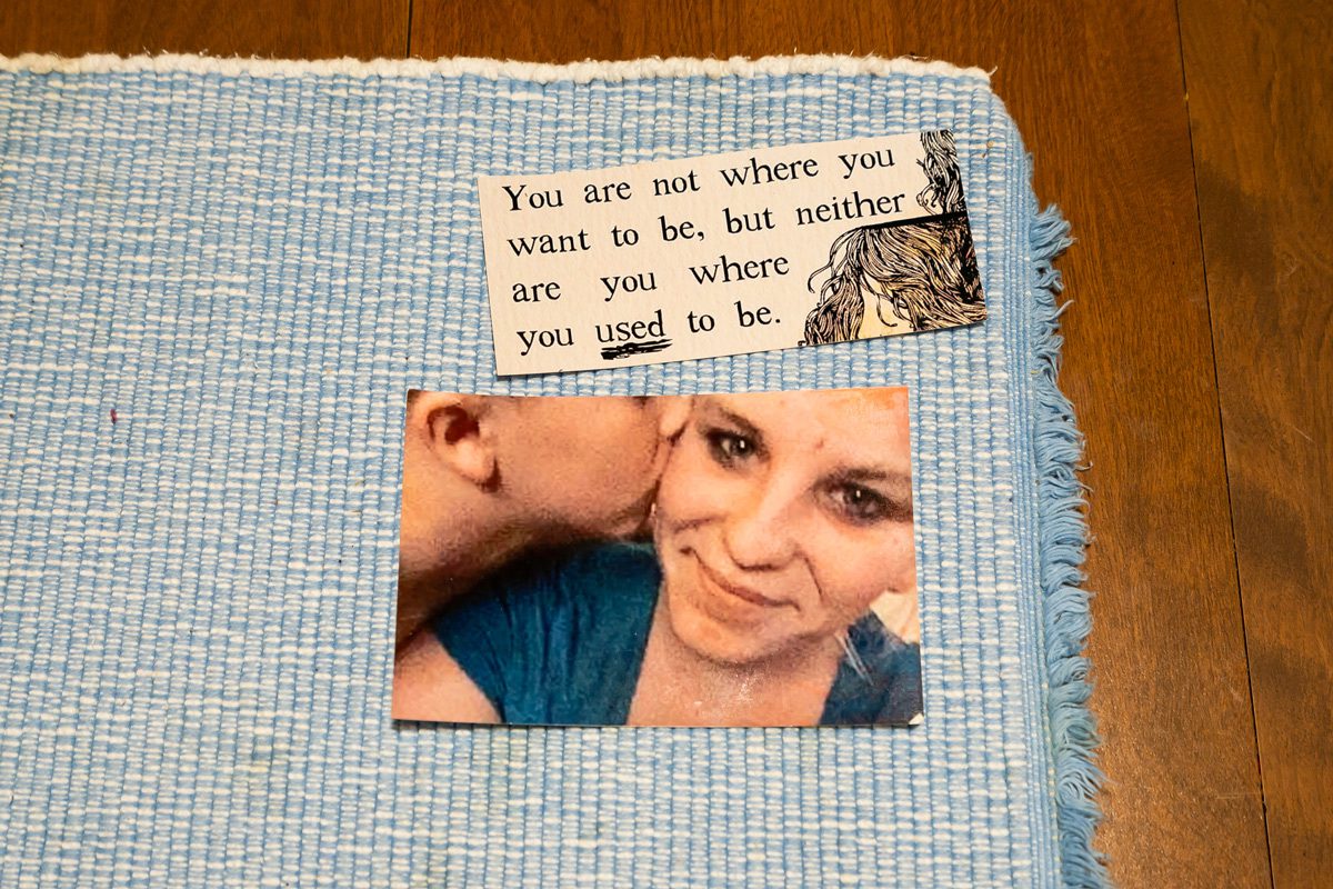 A family photo of Courtney Allen with her son, Wyatt, taken on Feburary 7, 2015, the day before her sons, Wyatt and Aimin, were taken out of her custody on the dining table of Courtney Allen in Augusta, ME on Thursday, November 15, 2018.