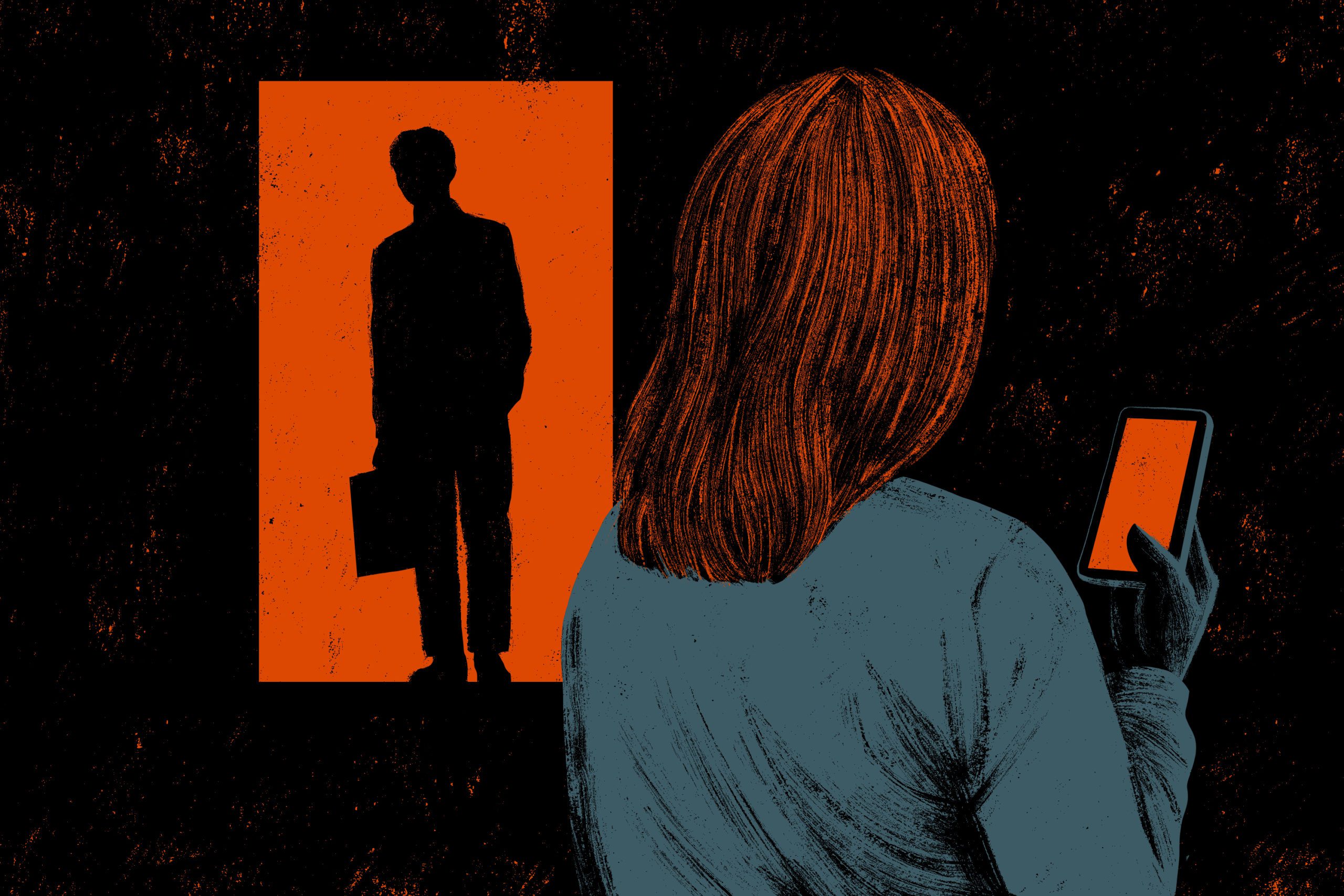 Leah Kerwin endured three months of sexual harassment by her court-appointed attorney while facing felony charges. Illustration by Chloe Cushman, special to ProPublica.