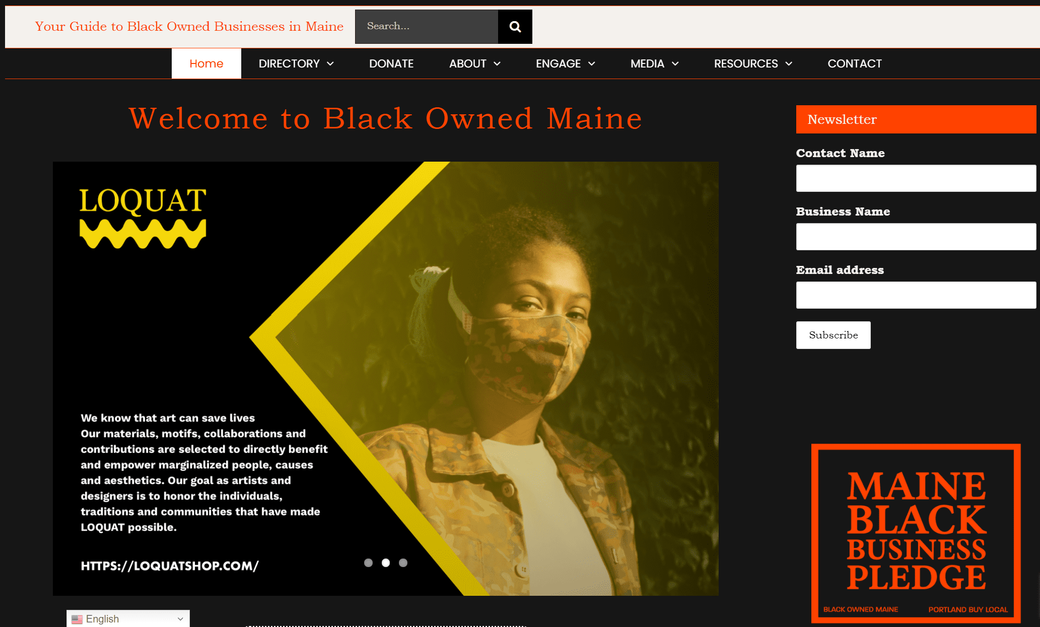 Black Owned Maine, a virtual directory, features more than 250 businesses, nonprofits and contractors. Screenshot obtained by The Maine Monitor.