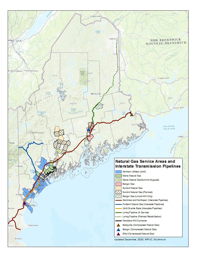 natural gas pipeline area map