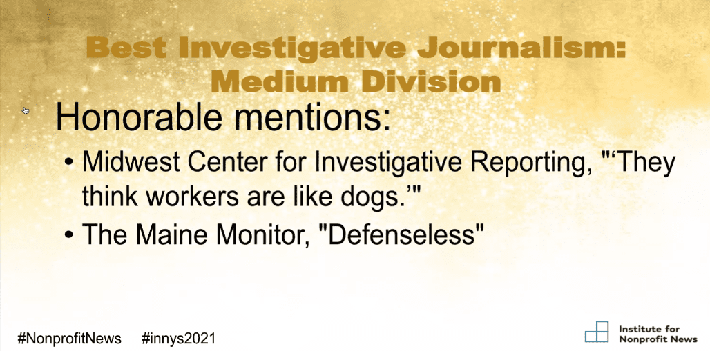 The Maine Monitor, Samantha Hogan, win national recognition