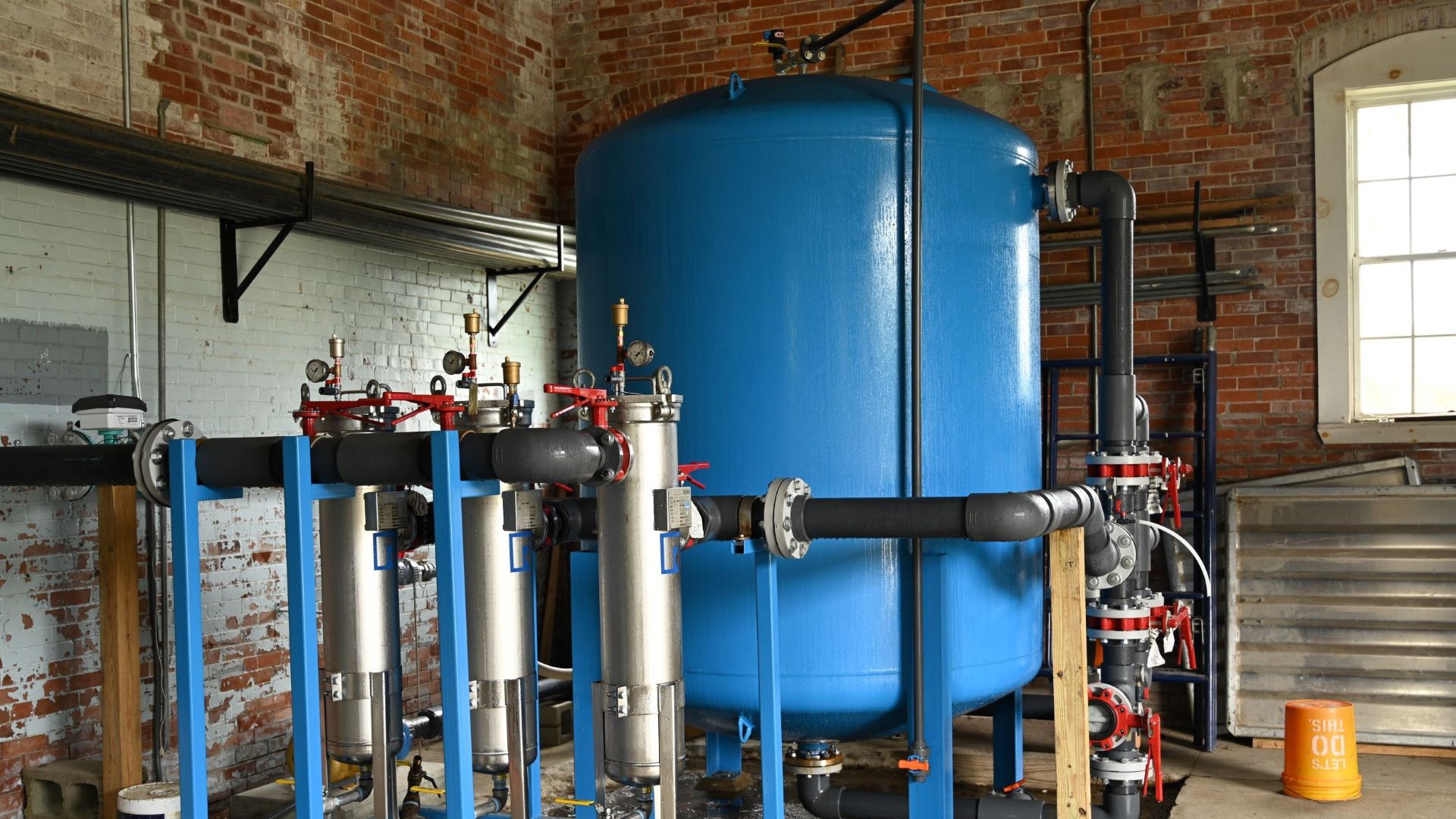 A water treatment mechanism inside the plant.