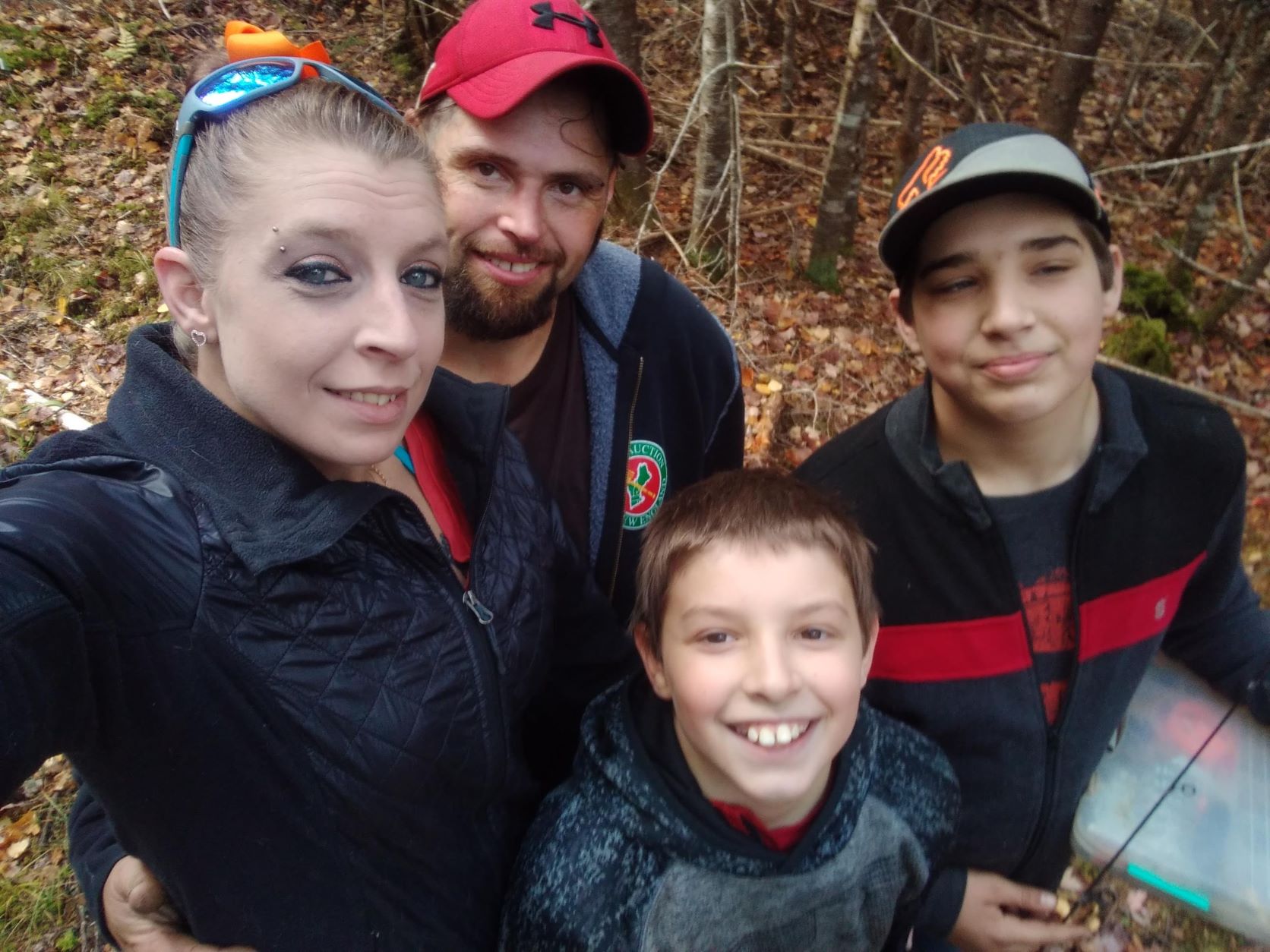 The Ball-Worster family takes a selfie.