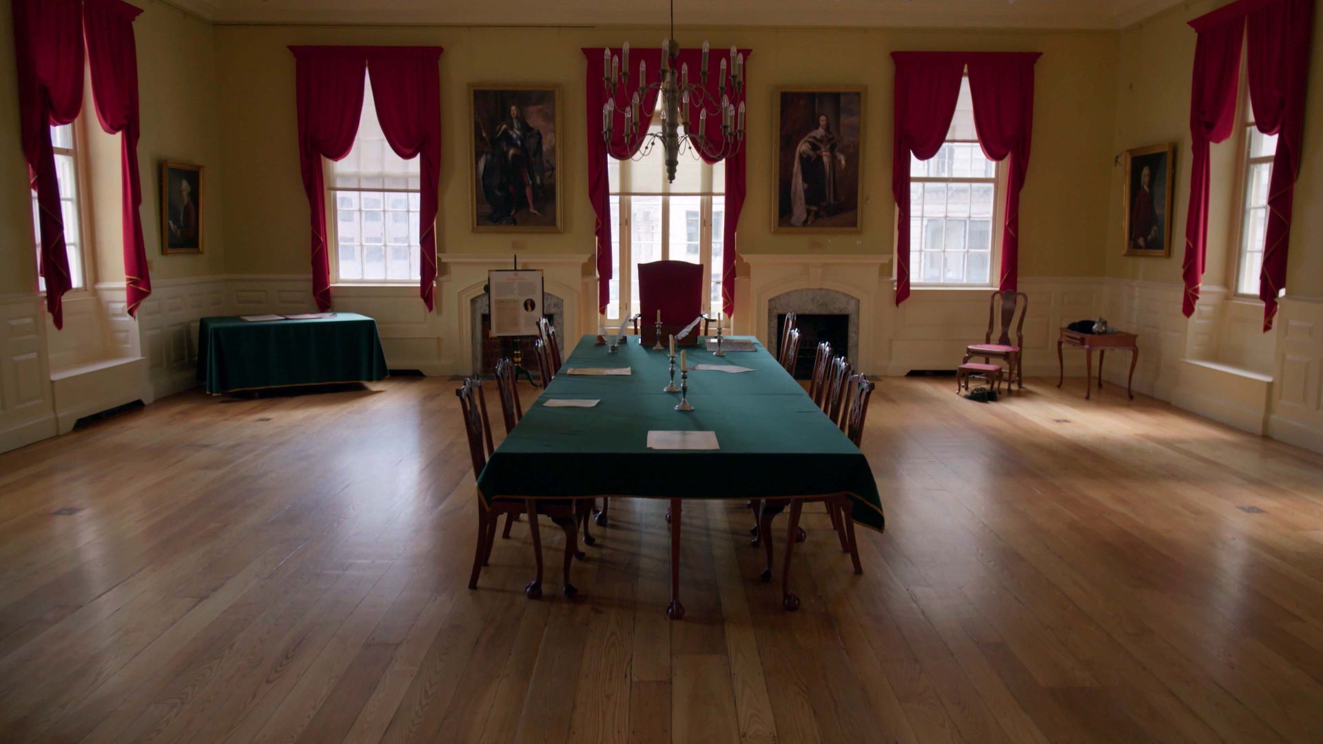 The room, including a table with chairs around it, where the bounty document was signed. 